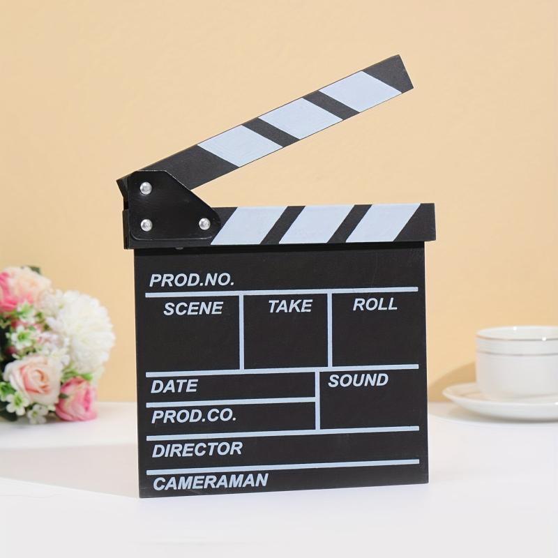 Wooden Clapboard Director Film Movie Cut Action Scene Slateboard Clapper Board