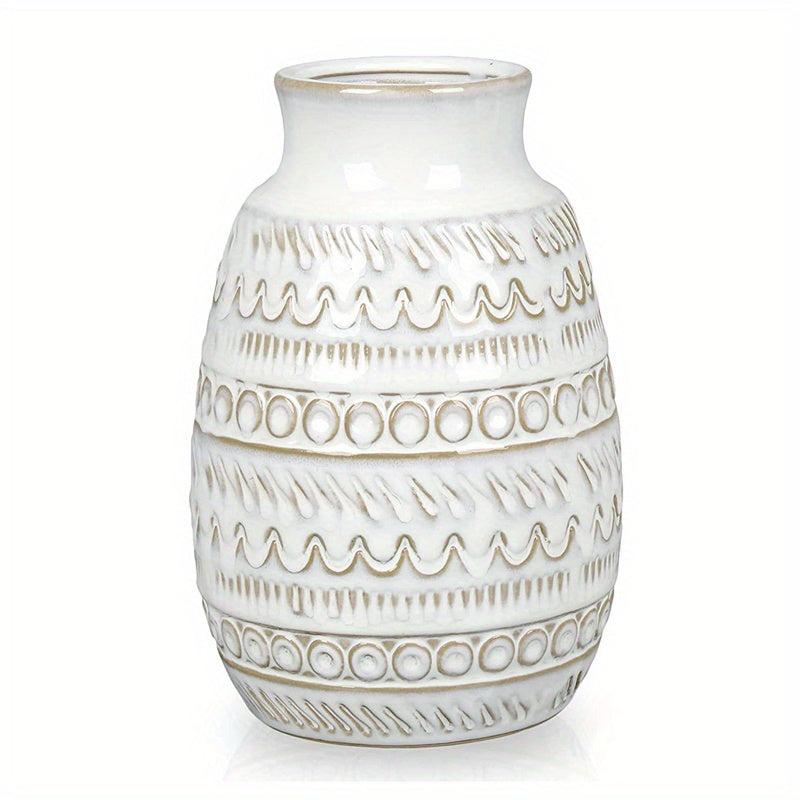 Ceramic Boho Vase for Home Decor - Fireplace/Table Shelf Decoration