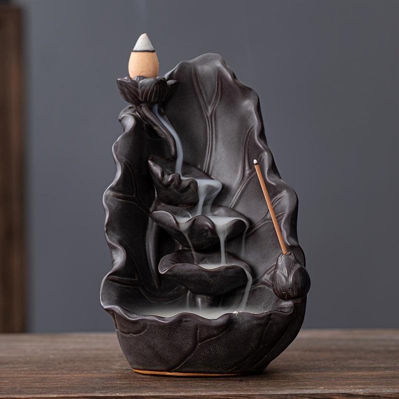 Ceramic Lotus Incense Burner Holder Home Decoration