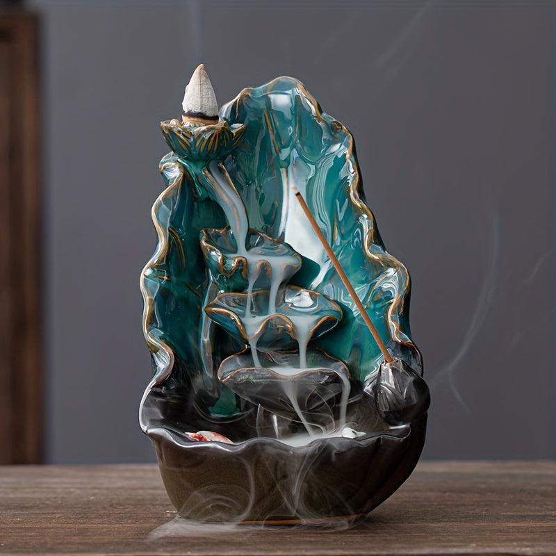 Ceramic Lotus Incense Burner Holder Home Decoration