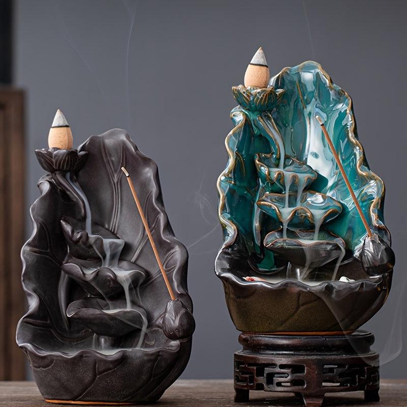Ceramic Lotus Incense Burner Holder Home Decoration