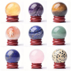 Lapis Lazuli Crystal 30mm Sphere Healing Stone Home Decor