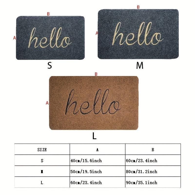 1pc Hello Letter Bathroom Mat Anti-Slip Wave Pattern