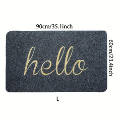 1pc Hello Letter Bathroom Mat Anti-Slip Wave Pattern