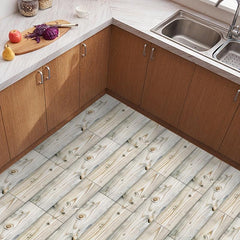 Wood Grain Floor Stickers Thick PVC Base Waterproof Anti-slip Tile Stickers
