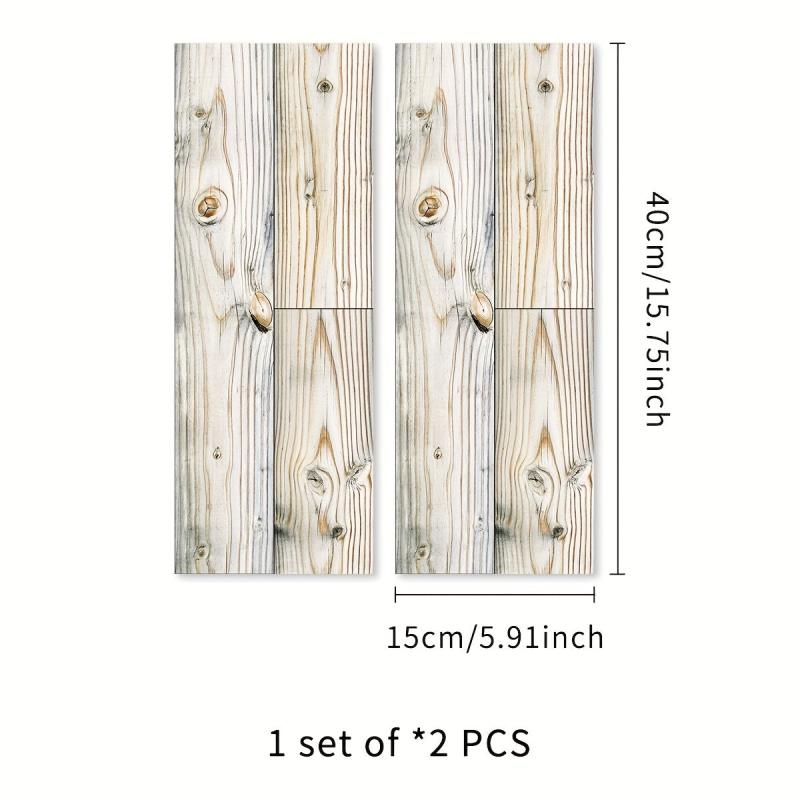 Wood Grain Floor Stickers Thick PVC Base Waterproof Anti-slip Tile Stickers