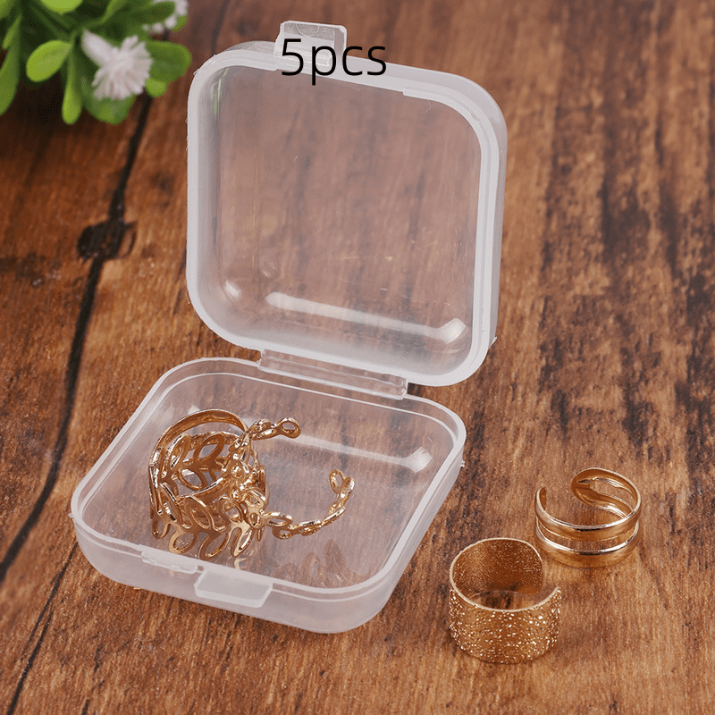 Plastic Transparent Mini Box Square Container for Storage Jewelry Earrings