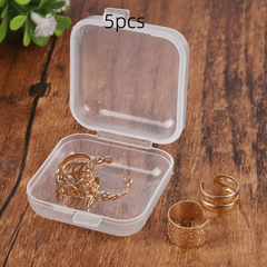 Plastic Transparent Mini Box Square Container for Storage Jewelry Earrings
