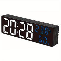 9 Inch Acrylic Digital Wall Clock with Temperature and Humidity Display