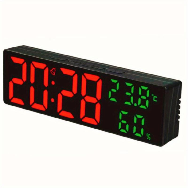 9 Inch Acrylic Digital Wall Clock with Temperature and Humidity Display