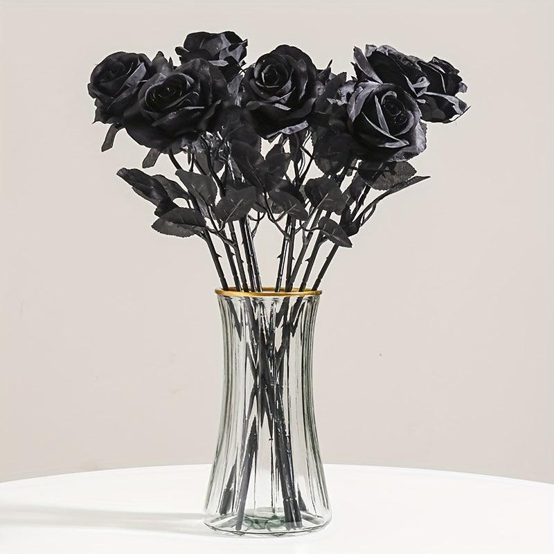 10pcs Gothic Rose Flower Bouquet Silk Simulation for Halloween