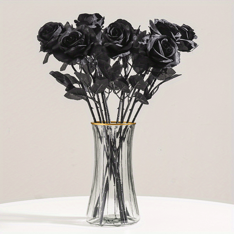 10pcs Gothic Rose Flower Bouquet Silk Simulation for Halloween