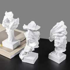 Vintage Thinker Face Resin Ornaments Art Figurines Living Room