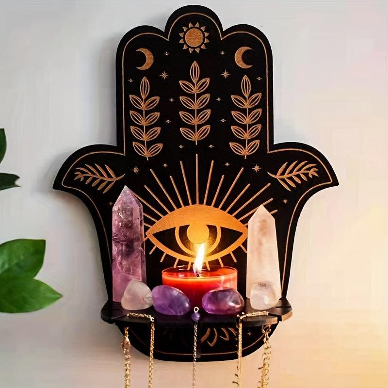 Wooden Animal Wall Candle Holders Indoor Crystal Display Shelf