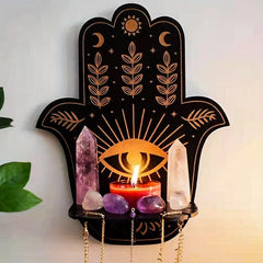 Wooden Animal Wall Candle Holders Indoor Crystal Display Shelf