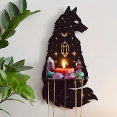 Wooden Animal Wall Candle Holders Indoor Crystal Display Shelf