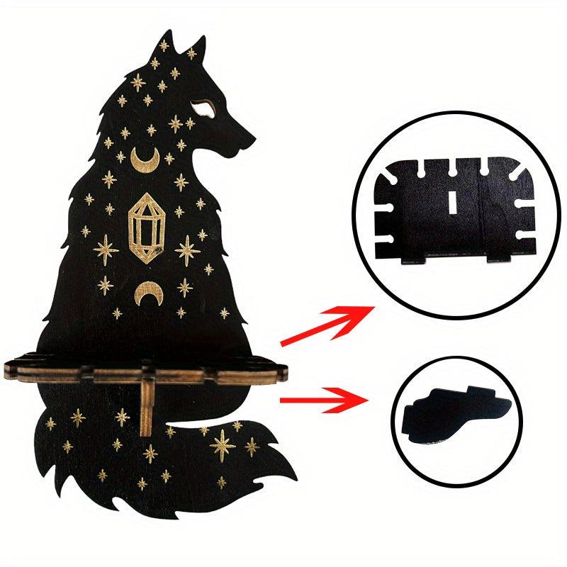 Wooden Animal Wall Candle Holders Indoor Crystal Display Shelf