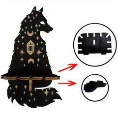 Wooden Animal Wall Candle Holders Indoor Crystal Display Shelf