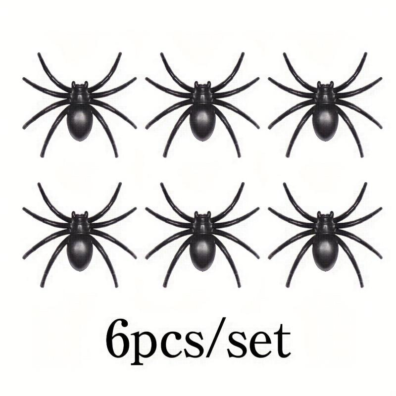 6Pcs Halloween Spider Insect Model Cosplay Prank Funny Toys