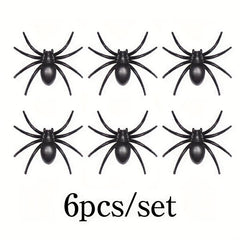 6Pcs Halloween Spider Insect Model Cosplay Prank Funny Toys