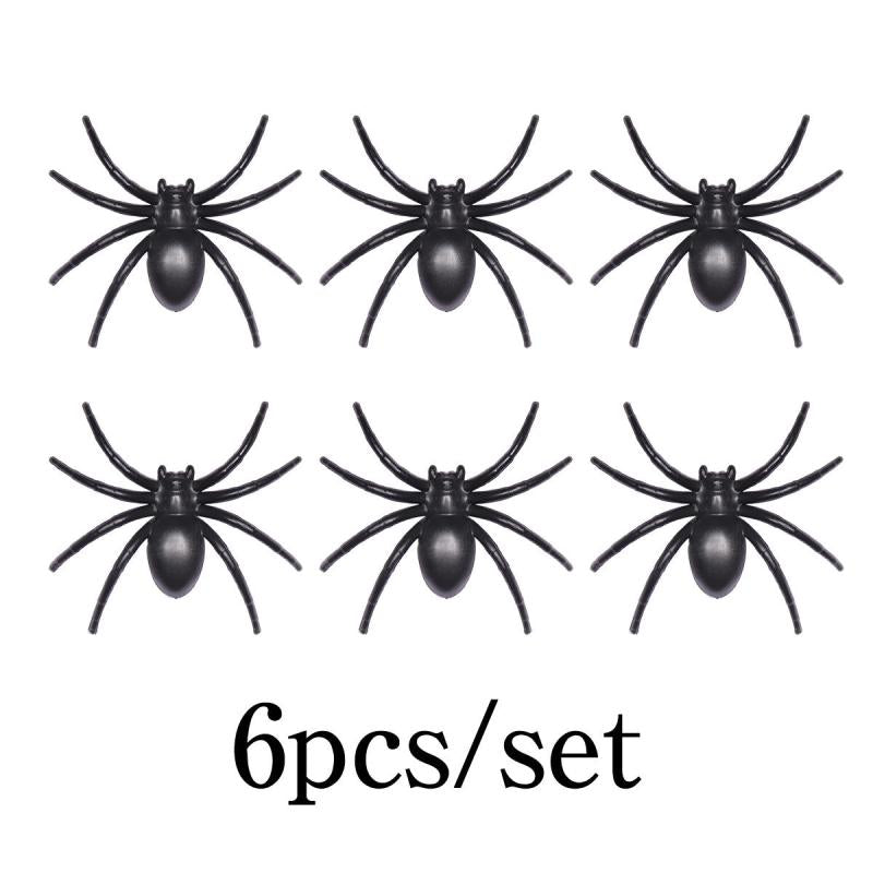 6Pcs Halloween Spider Insect Model Cosplay Prank Funny Toys