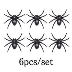 6Pcs Halloween Spider Insect Model Cosplay Prank Funny Toys
