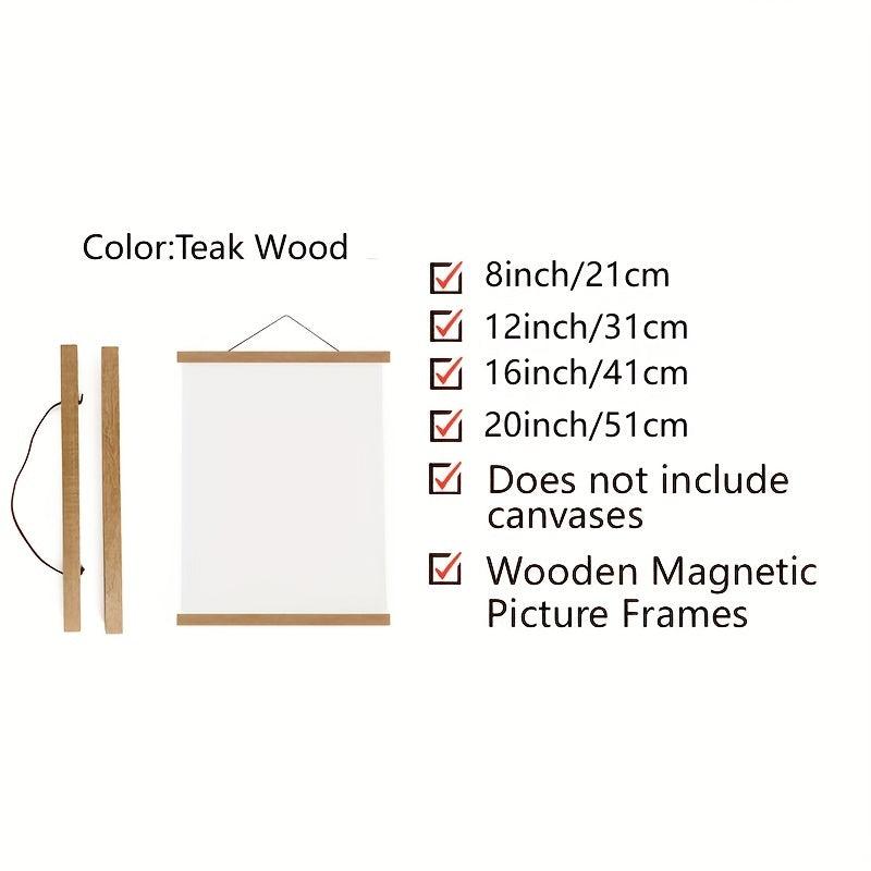 Magnetic Teak Poster Frame for Posters, Paintings, Photos - 1pc