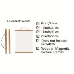 Magnetic Teak Poster Frame for Posters, Paintings, Photos - 1pc