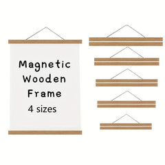Magnetic Teak Poster Frame for Posters, Paintings, Photos - 1pc