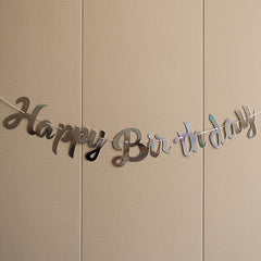 Rose Golden Happy Birthday Banner Hanging Bunting Garland Party Decor