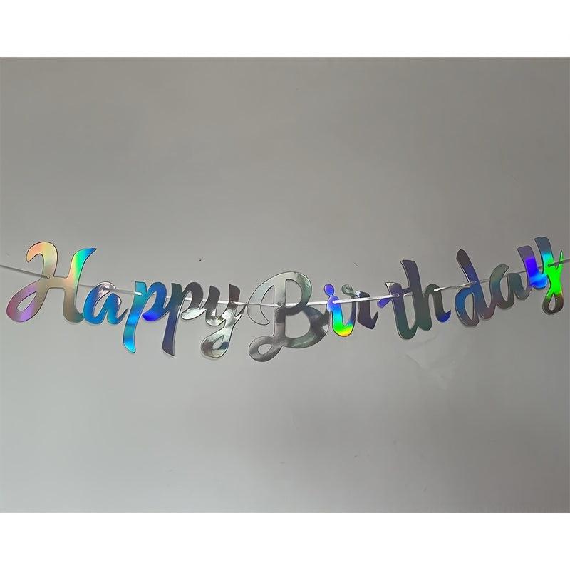 Rose Golden Happy Birthday Banner Hanging Bunting Garland Party Decor