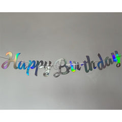 Rose Golden Happy Birthday Banner Hanging Bunting Garland Party Decor