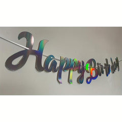 Rose Golden Happy Birthday Banner Hanging Bunting Garland Party Decor