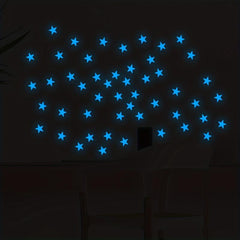 50pcs Glow In The Dark Stars Wall Stickers Realistic 3D DIY Star Decor