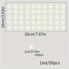 50pcs Glow In The Dark Stars Wall Stickers Realistic 3D DIY Star Decor