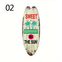 Retro Surfboard Wooden Sign for Beach Home Decor