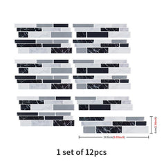 12pcs Kitchen Tile Sticker Bathroom Wall Home Decor