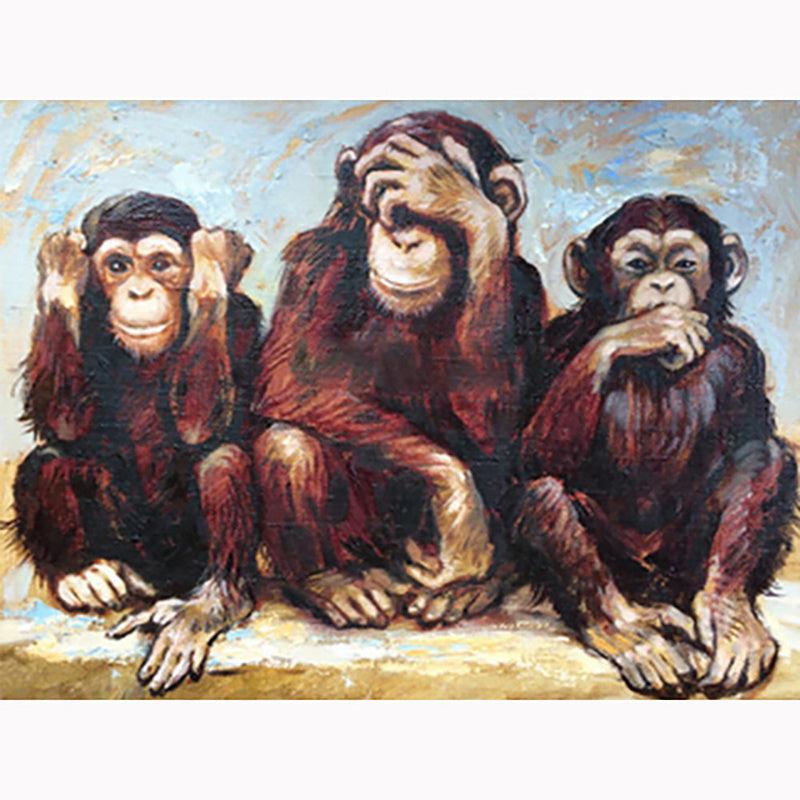 5D DIY Diamond Painting Three Monkeys Full Rhinestones Home Decor