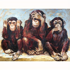 5D DIY Diamond Painting Three Monkeys Full Rhinestones Home Decor