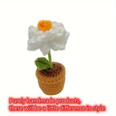 Crochet Potted Flower Arrangement DIY Mini Rose and Tulip Decor