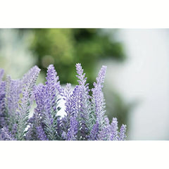 Purple Artificial Lavender Flower Decoration Tray Wooden Box 9 Inches