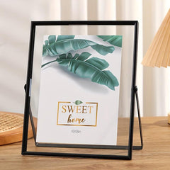 Floating Picture Frame Metal Glass Photo Frame With Stand