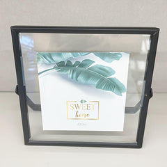 Floating Picture Frame Metal Glass Photo Frame With Stand