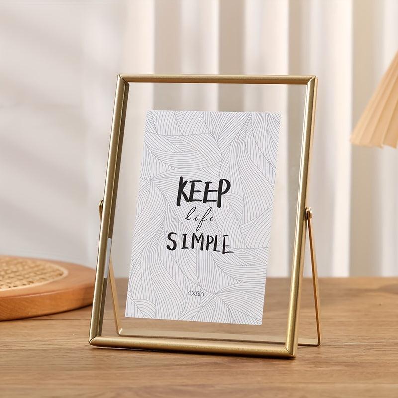 Floating Picture Frame Metal Glass Photo Frame With Stand