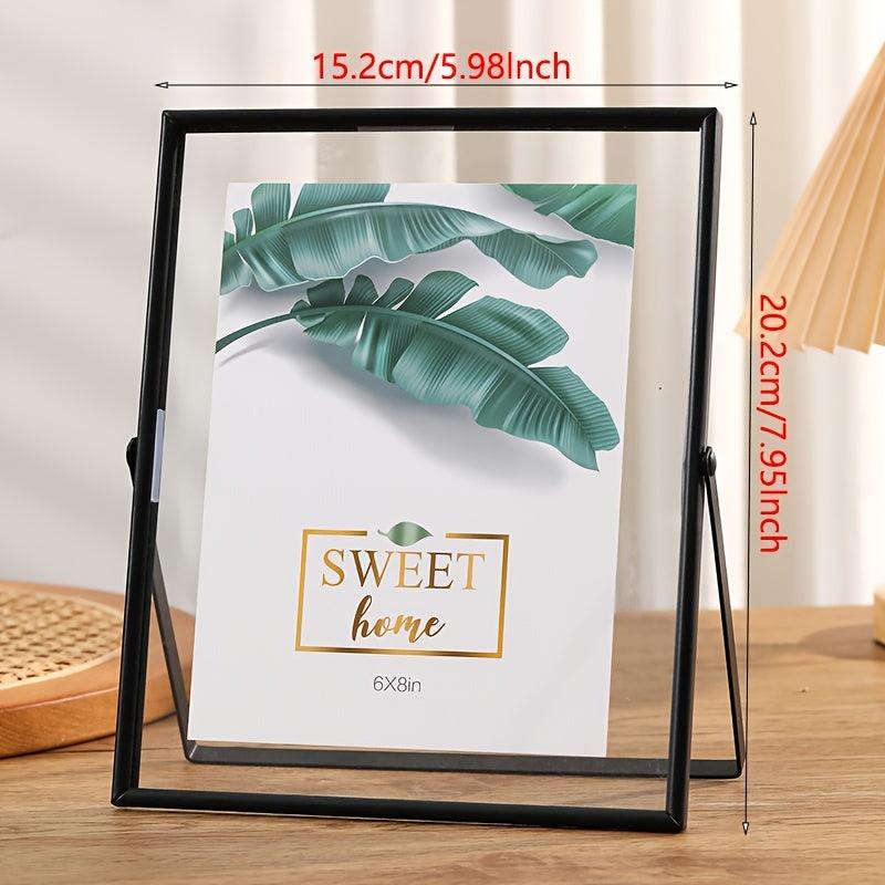 Floating Picture Frame Metal Glass Photo Frame With Stand