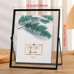 Floating Picture Frame Metal Glass Photo Frame With Stand