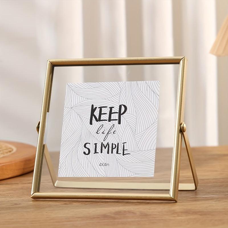 Floating Picture Frame Metal Glass Photo Frame With Stand
