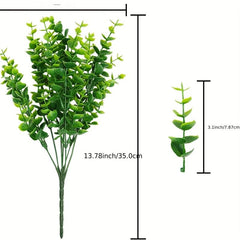 6 Pack Artificial Boxwood Shrub Greenery for Indoor and Outdoor Decor