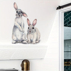 2 Rabbit Wall Stickers Cartoon Bunny 3D Wallpaper Decor Nursery Baby Bedroom