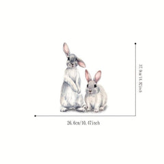 2 Rabbit Wall Stickers Cartoon Bunny 3D Wallpaper Decor Nursery Baby Bedroom
